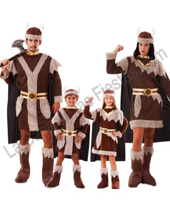 DISFRAZ GRUPO VIKINGOS MARRONES