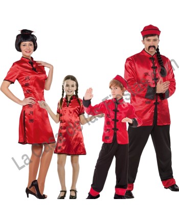 DISFRAZ GRUPO CHINOS ROJOS LETRAS