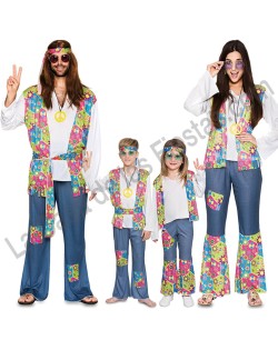 DISFRAZ GRUPO HIPPIES PARCHE