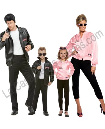 DISFRAZ FAMILIA CHAQUETAS GREASE Y T BIRDS