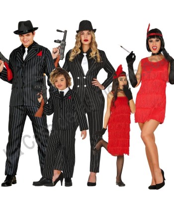 DISFRAZ GRUPO GANSTER Y CHARLESTON ROJO DISFRAZ GRUPO GANSTER Y CHARLESTON ROJO