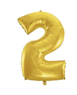 GLOBO DE FOIL NUMERO 2 DORADO