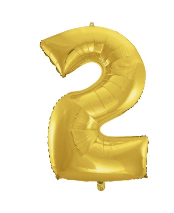 GLOBO DE FOIL NUMERO 2 DORADO