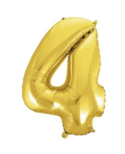 GLOBO DE FOIL NUMERO 4 DORADO