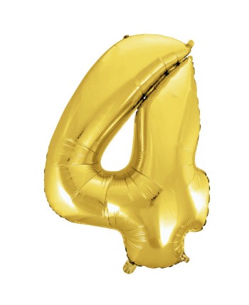 GLOBO DE FOIL NUMERO 4 DORADO