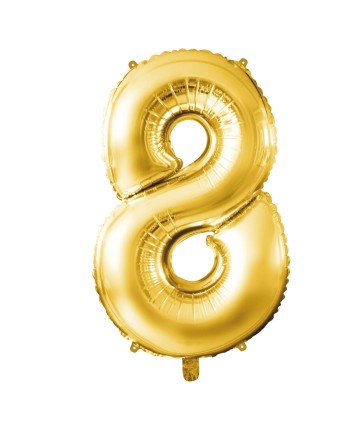 GLOBO DE FOIL NUMERO 8 DORADO