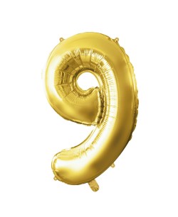 GLOBO DE FOIL NUMERO 9 DORADO