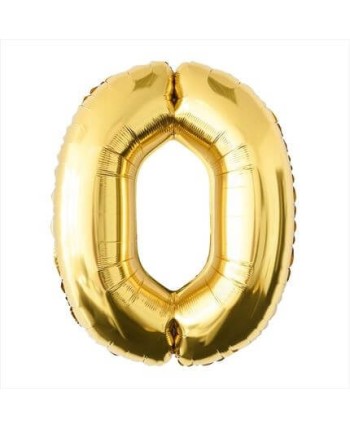 GLOBO DE FOIL NUMERO 0 DORADO GLOBO DE FOIL NUMERO 0 DORADO