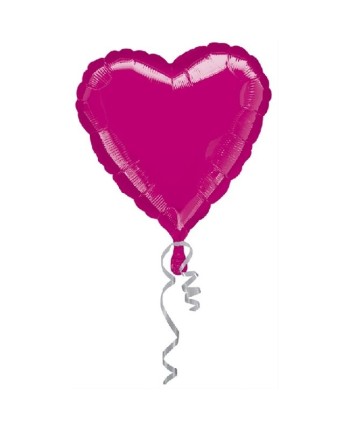 GLOBO DE HELIO CORAZON FUCSIA JUMBO