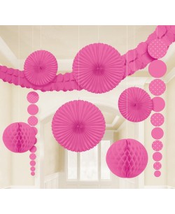 KIT DECORACION DAMASCK FUCSIA