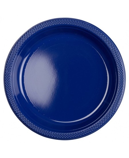 PLATO AZUL MARINO PEQUEÑO PLASTICO 10 UNIDADES