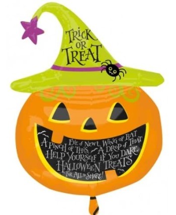 GLOBO DE HELIO CALABAZA CON SOMBRERO
