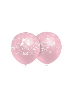 GLOBO PRIMERA COMUNION ROSA Y BLANCO