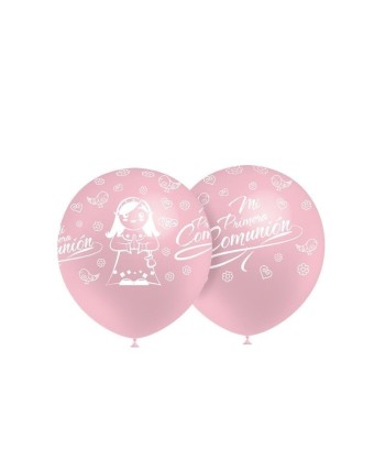 GLOBO PRIMERA COMUNION ROSA Y BLANCO