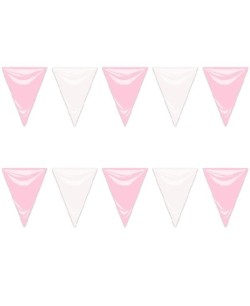 BANDERIN TIRIANGULO ROSA Y BLANCO PLASTICO