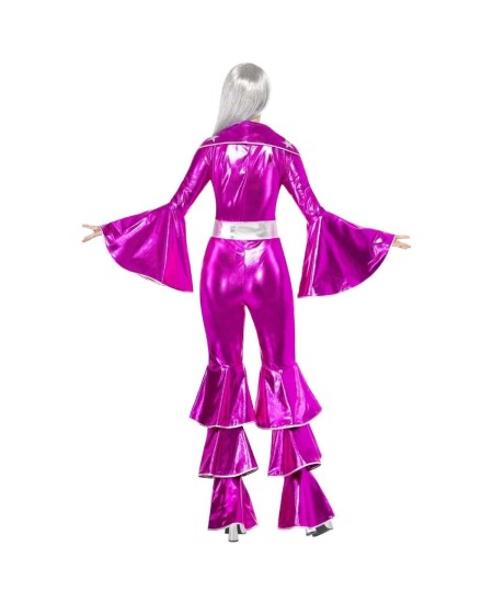 DISFRAZ DE DISCO FEVER ROSA VOLANTES