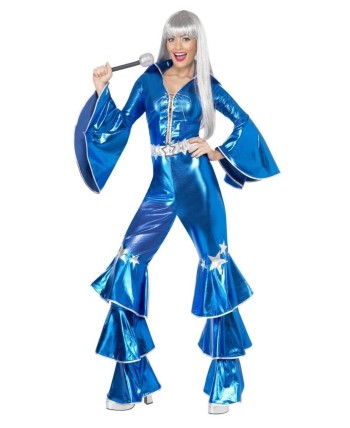DISFRAZ DE DISCO FEVER AZUL VOLANTES