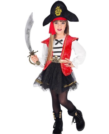 DISFRAZ DE PIRATESA TUTU NEGRO PARA NIÑA
