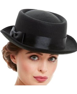 SOMBRERO NEGRO VICTORIANO CON LAZO 2