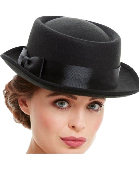 SOMBRERO NEGRO VICTORIANO CON LAZO