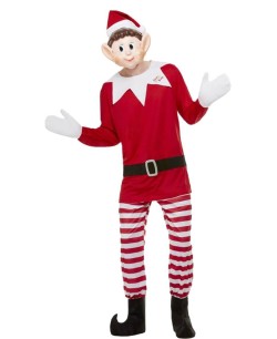Navidad elf de Papá Noel velvetón Calzoncillos calzones para hombre, M,  rojo, verde