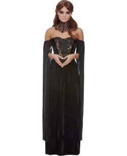 DISFRAZ DE VENECIANA NEGRO CUELLO ENCAJE PARA MUJER