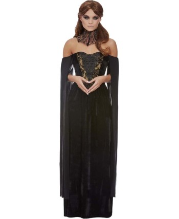 DISFRAZ DE VENECIANA NEGRO CUELLO ENCAJE PARA MUJER