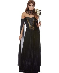 DISFRAZ DE VENECIANA NEGRO CUELLO ENCAJE PARA MUJER 2