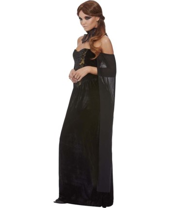 DISFRAZ DE VENECIANA NEGRO CUELLO ENCAJE PARA MUJER