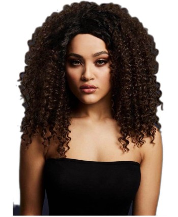 PELUCA LIZZO CASTAÑO OSCURO CALIDAD LUJO