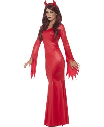 DISFRAZ DE DIABLESA VESTIDO ROJO PARA MUJER