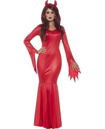 DISFRAZ DE DIABLESA VESTIDO ROJO PARA MUJER