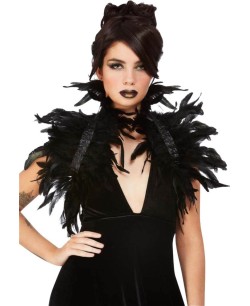 BOLERO CON PLUMAS NEGRAS