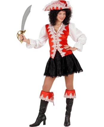 DISFRAZ DE PIRATESA ROJA LUJO