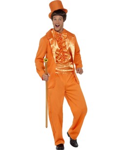 DISFRAZ DE TRAJE SMOKING AÑOS 90 NARANJA