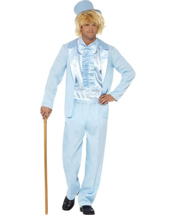 DISFRAZ DE TRAJE SMOKING AÑOS 90 AZUL CIELO PARA HOMBRE