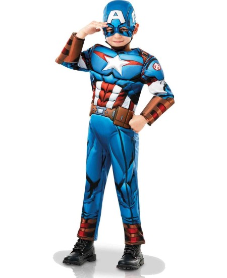 DISFRAZ DE CAPITAN AMERICA DELUXE PARA NIÑO