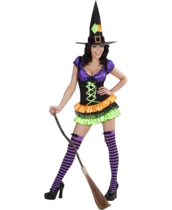 DISFRAZ DE BRUJA SEXY COLORES