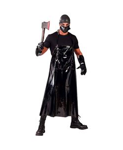 DELANTAL NEGRO CON MASCARILLA Y GUANTES