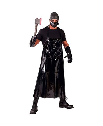 DELANTAL NEGRO CON MASCARILLA Y GUANTES