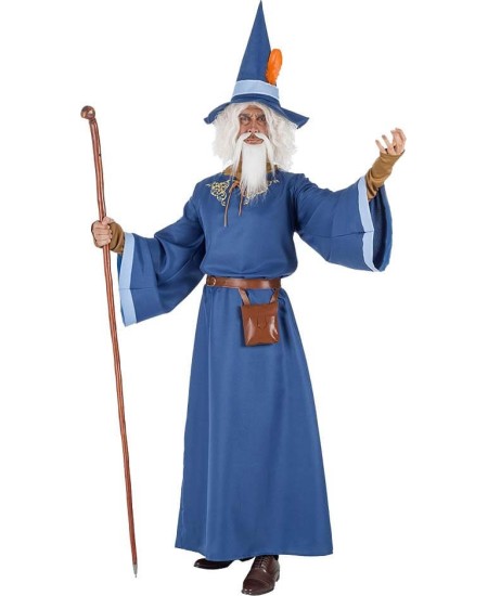 DISFRAZ DE MAGO MERLIN AZUL PARA HOMBRE
