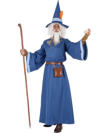 DISFRAZ DE MAGO MERLIN AZUL PARA HOMBRE