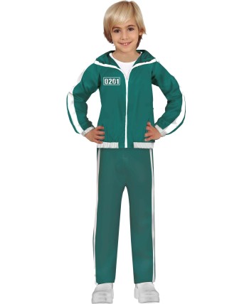 DISFRAZ DE JUEGO DEL CALAMAR JUGADOR VERDE INFANTIL