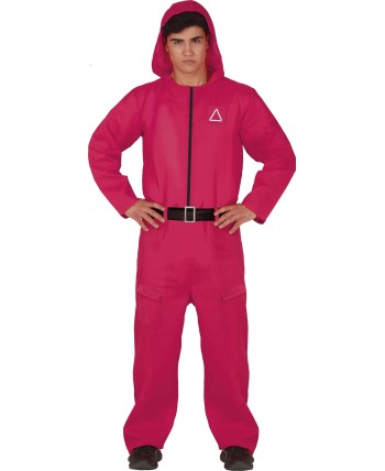 DISFRAZ DE JUEGO DEL CALAMAR JUGADOR ROSA HOMBRE