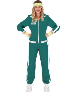 DISFRAZ DE JUEGO DEL CALAMAR JUGADOR VERDE MUJER