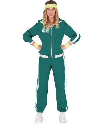 DISFRAZ DE JUEGO DEL CALAMAR JUGADOR VERDE MUJER