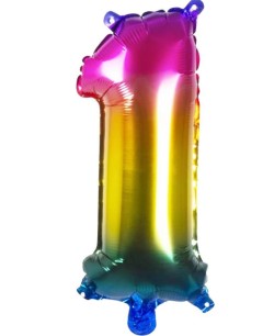 GLOBO DE HELIO NUMERO 1 MULTICOLOR 66 CM