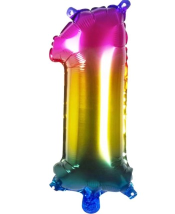 GLOBO DE HELIO NUMERO 1 MULTICOLOR 66 CM
