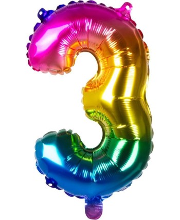 GLOBO DE HELIO NUMERO 3 MULTICOLOR 66 CM