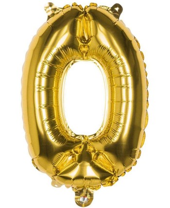 GLOBO DE HELIO NUMERO 0 ORO 66 CMS